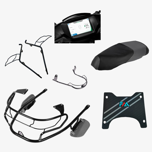 Ath RTZ EV Scooter – 4-in-1 Accessories Combo Kit (Foldable Footrest, 3D Floor Mats, Seat Cover & Screen Guard) Complete Protection | Premium Comfort | Stylish Upgrade