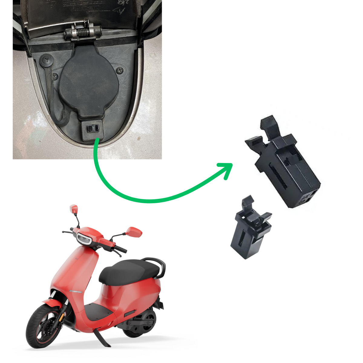Ola S1 Pro, S1 X & S1 Air Charging Push Lock Pin - Charging Cover Lock