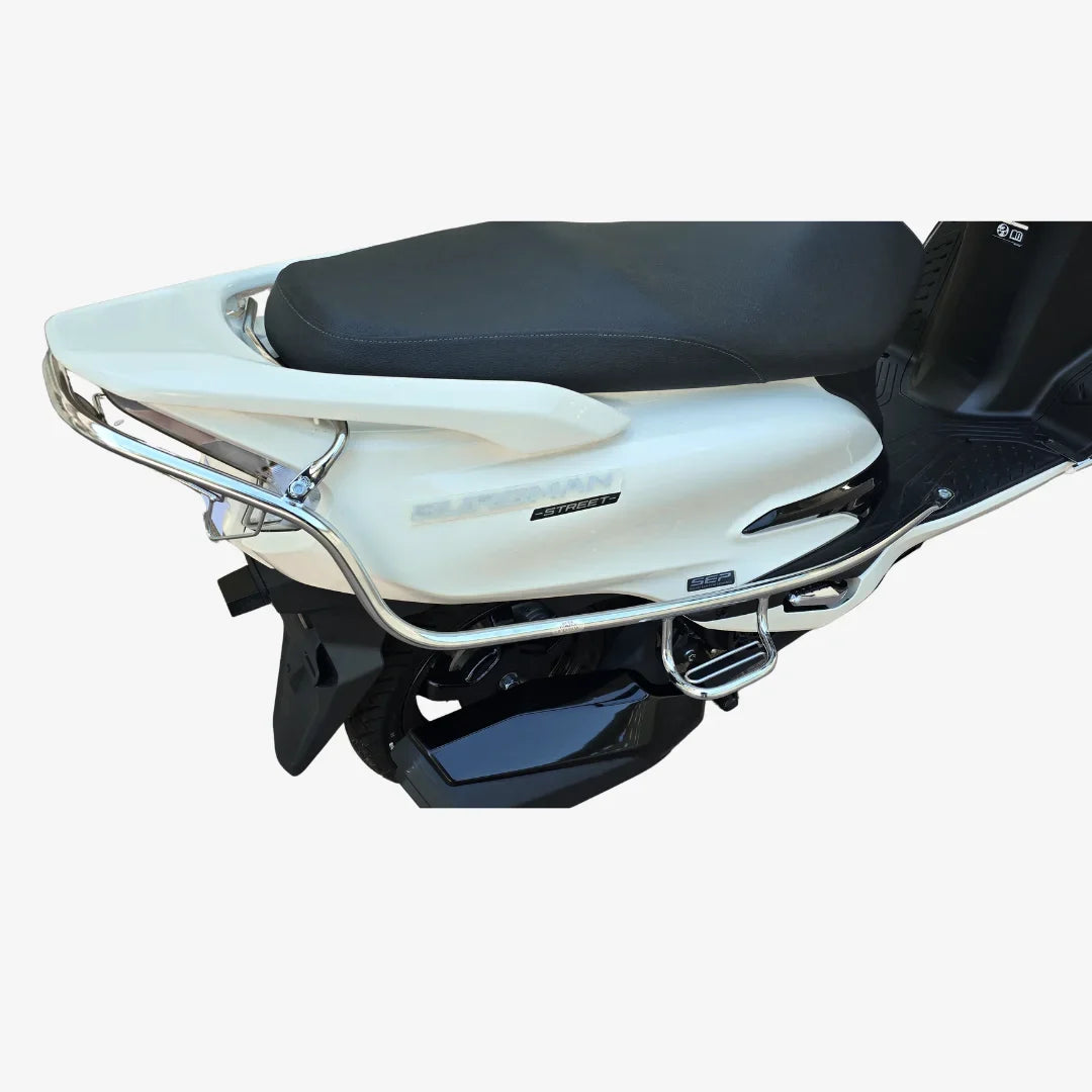Steel Safety Guard Full Set for Suzuki Burgman Street 125 (2026) | Rear Guard, Front Guards with Grill & Mudguard
