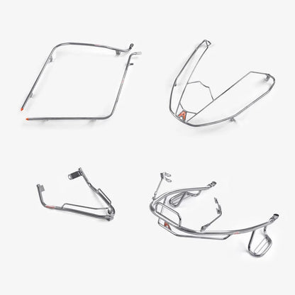 ATH Electric Scooter Stainless Safety Guard Kit: Middle Crash Guard, Front Mudguard, Rear/Back Guard, Footrest (Double Side)