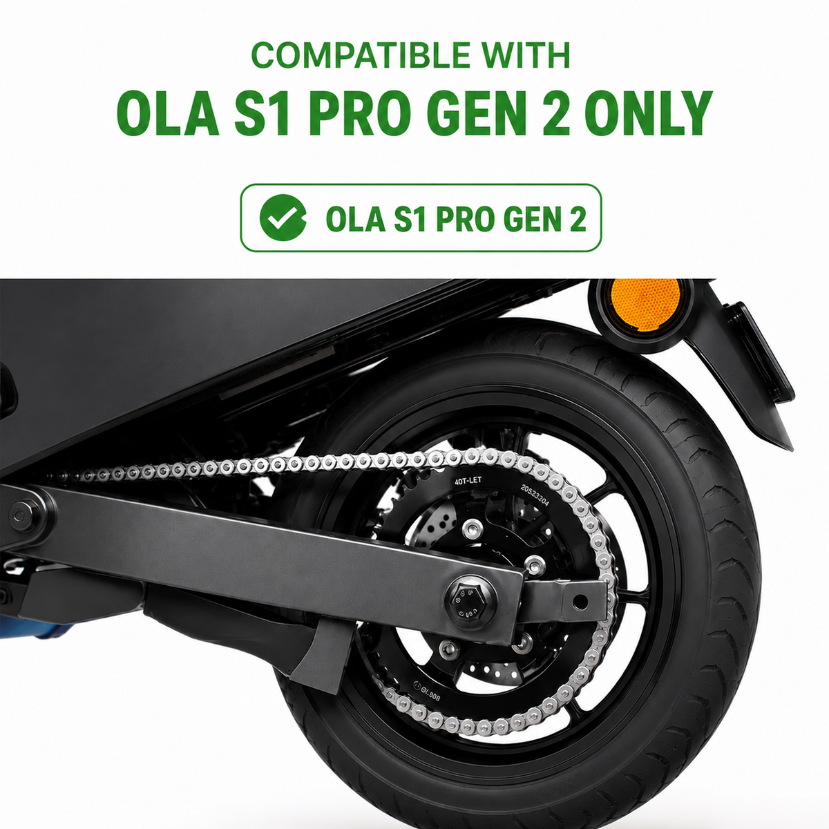 Ola S1 Pro Gen 2 Chain Sprocket Kit - Chain, Front & Rear Sprocket Full Set