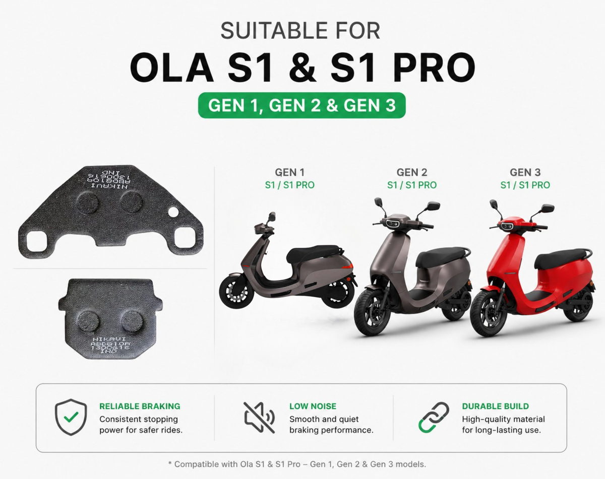 Ola S1 & S1 Pro Gen 1, 2 & 3 Rear Brake Pad - Rear Disc Pad Set