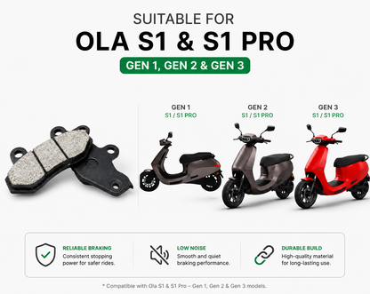 Ola S1 & S1 Pro Gen 1, 2, 3 Brake Pad Full Set - Front + Rear Disc Pads (Heavy Quality)