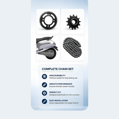 Ola S1 X & S1 X+ Gen 3 Chain Sprocket Kit - Complete Chain and Sprocket Set